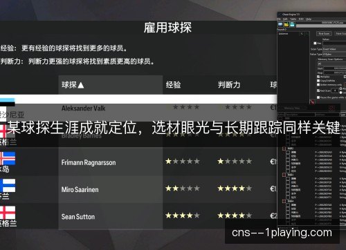 某球探生涯成就定位，选材眼光与长期跟踪同样关键